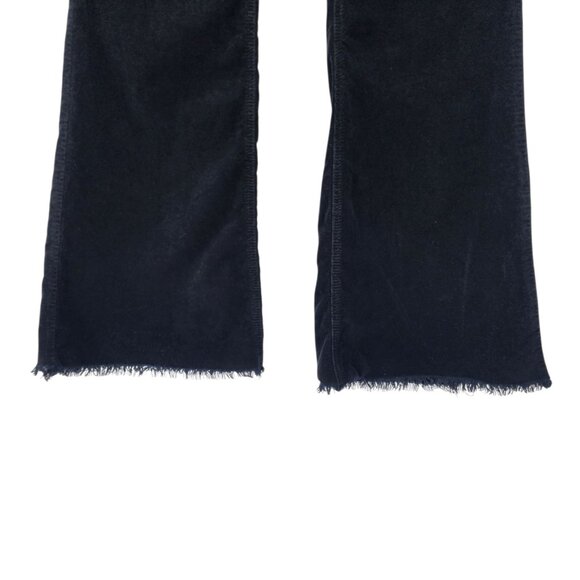 Free People We The Free Womens 29 Pants Corduroy Flared Black Raw Hem High Rise - Picture 6 of 9